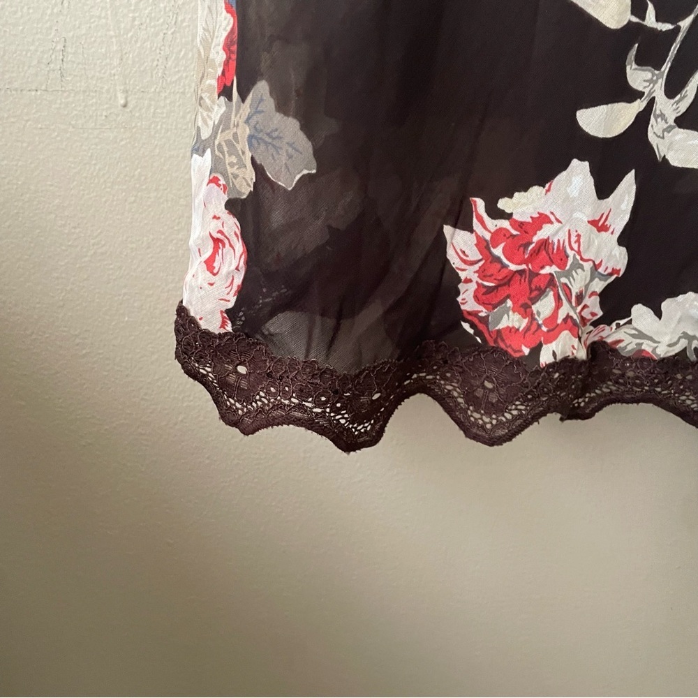 Jeunesse VTG Midi Floral Dress Women’s 14 Chocolate Brown Feminine Romantic - Picture 5 of 9